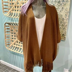 Crown Vintage Tan Fringe Poncho